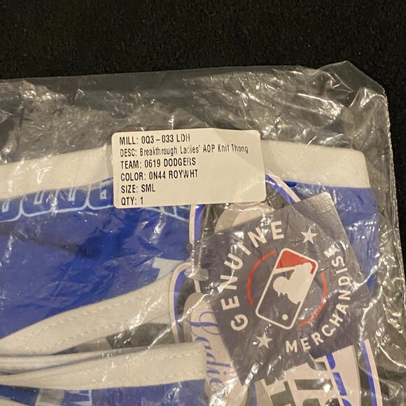 LA Dodgers Breakthrough Ladies All Over Print Knit Thong Panties, Size Small - Picture 3 of 4